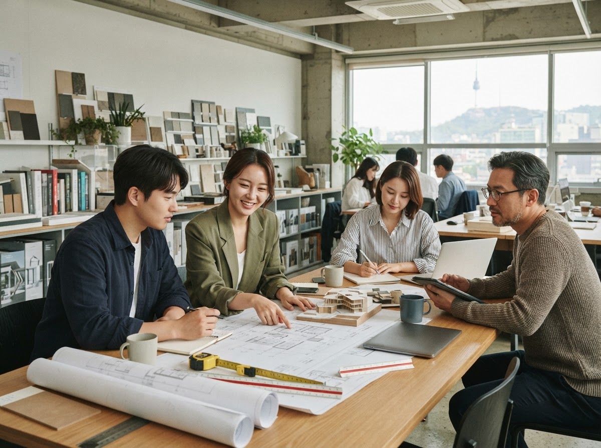 Myeongseok Luxerise 팀이 데이터 분석 업무를 검토하는 모습